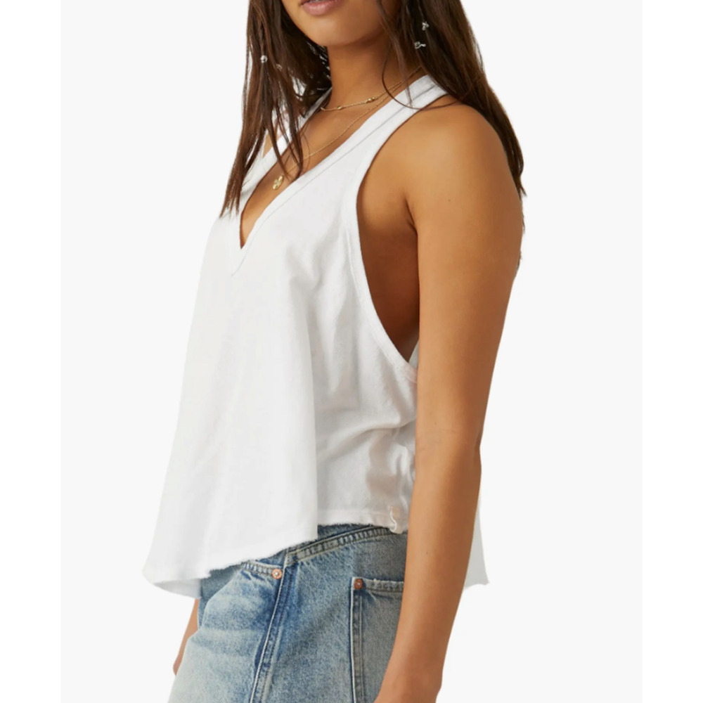 Free People We The Free Care FP Karri Swing Tank Top White Size M NWOT - Picture 5 of 8
